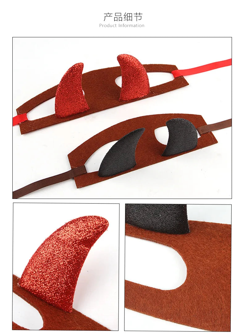 Halloween Dog Headband Pet Costume Cow Horns Funny Decorations Cat Headwear Halloween Pet Accessories Puppy Accessories