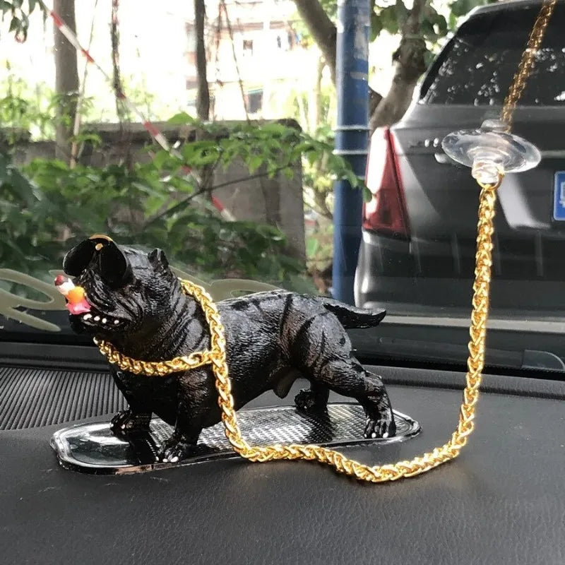 Bully Pitbull Car Dog Dolls Pendant Automobiles Interior Decoration Ornaments Toys Car Accessories Simulation Doll Auto Gift