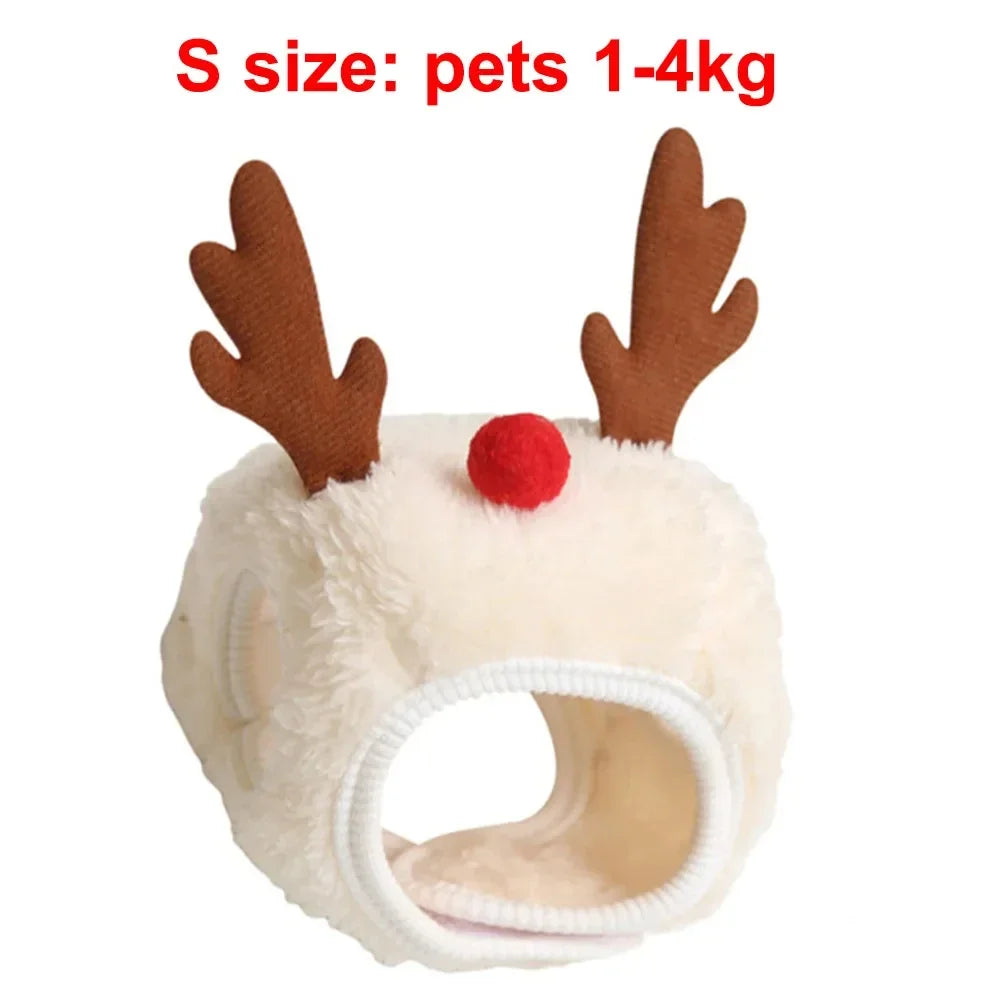 Funny Dog Christmas Hat Pets Santa Bibs New Year Party Cosplay Costume Puppy Cap Cute Cats Bandana Clothes Accessories Gift