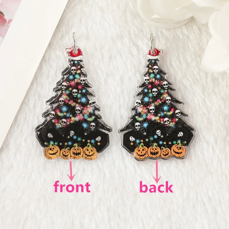 Yak Raccoon Christmas Tree Acrylic Charms Wholesale Bulk for Earring DIY Accessories 5PCS/LOT