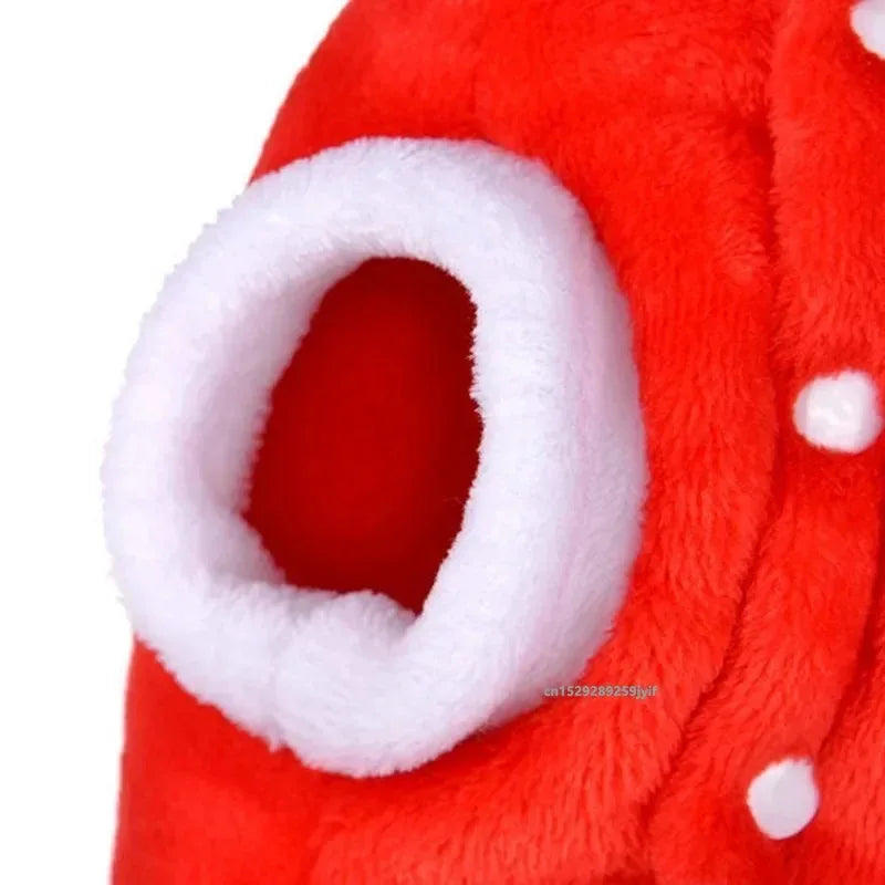 Christmas Dog Costume Festive Red Hoodie with Antlers Pet Outfit Winter Cozy Coat for Small Puppy Chihuahua Yorkshire
