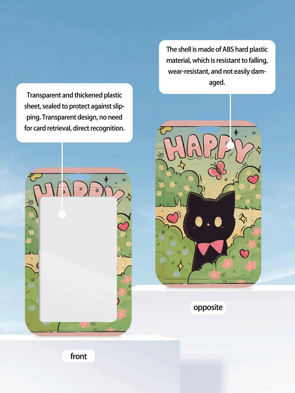 Cute Black Cat Bank Business Work Card Holder