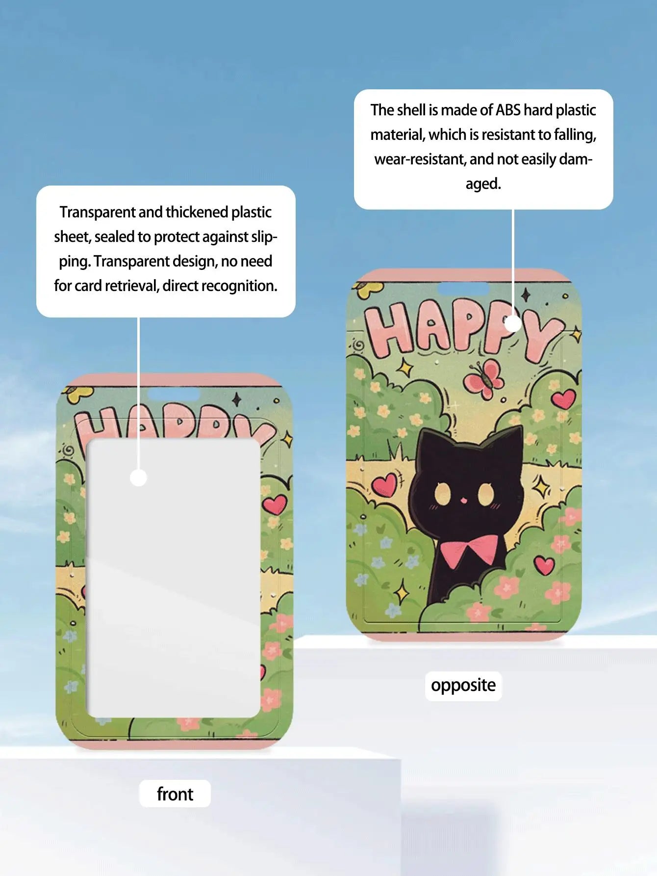 Cute Black Cat Bank Business Work Card Holder