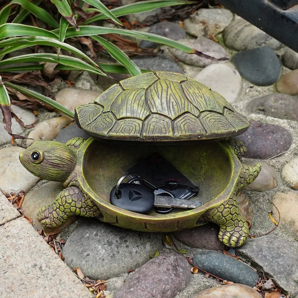 Turtle Resin Statue Figurine Micro Landscape Ornaments Storage Box Perfect for Outdoor Lawn Gardens Home Art Decor