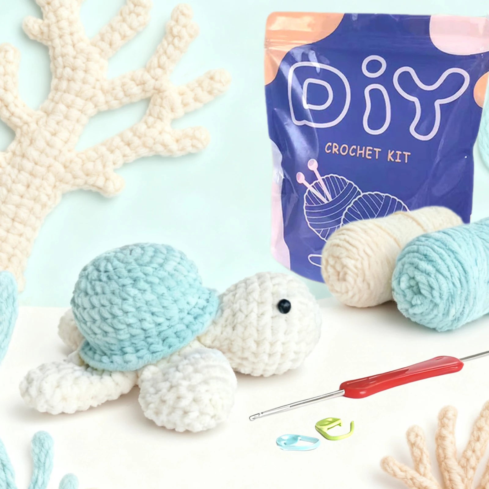 Turtle Knitting Kit for Beginners, Perfect Gift Idea for Craft Enthusiasts(Accessories In Random Color)