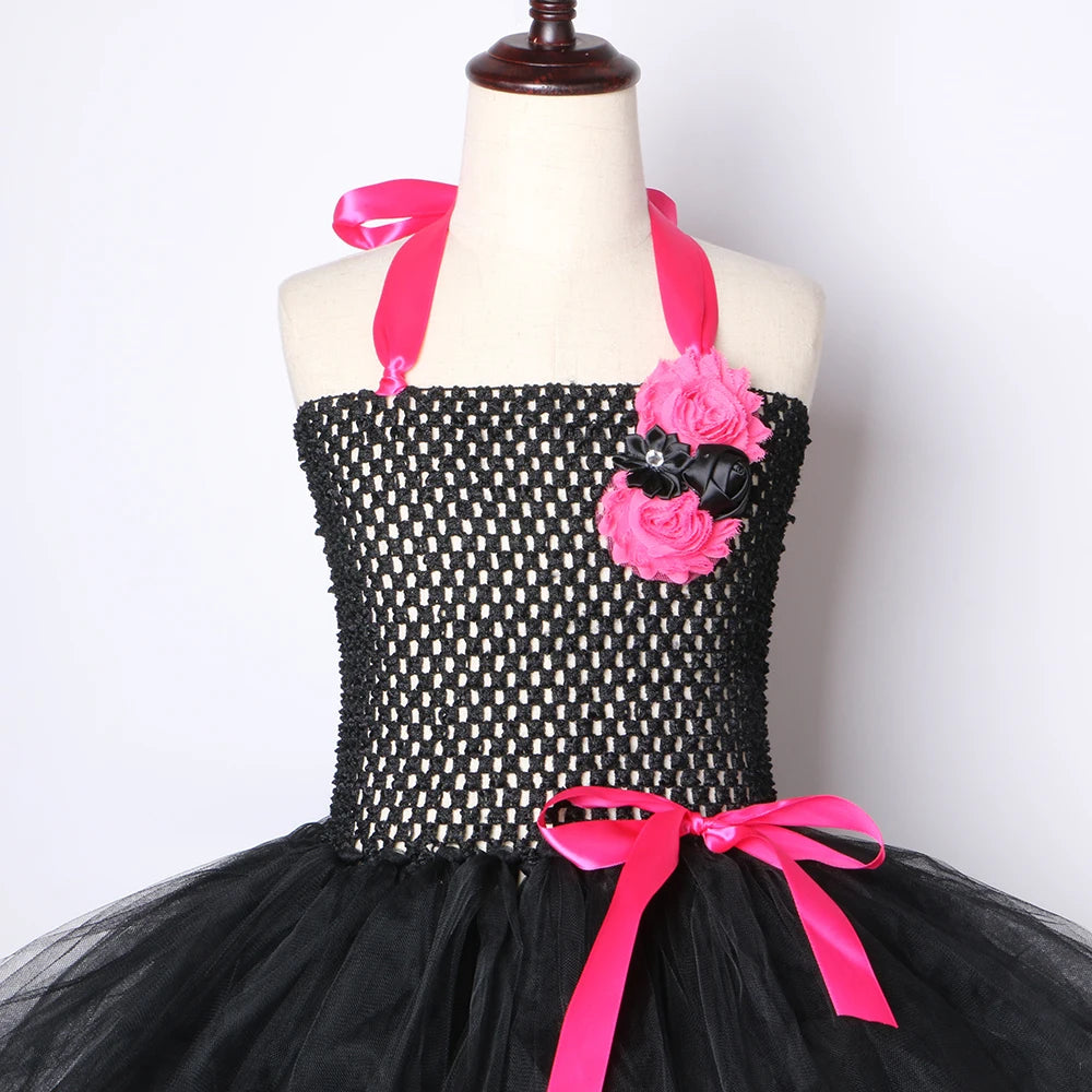 Hot Pink Black Cat Costume for Halloween