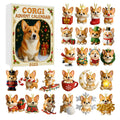 2025, 24 Days Countdown With Cute Corgi Mini Ornaments, Dog-Themed Christmas Decoration Set For Home Décor