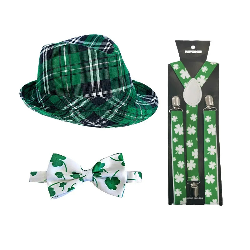 St. Patrick's Day hats, ties, skirts, various outfits suitable for Mardi Gras party role-playing supplies