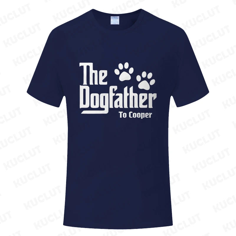 The Dog Father Funny Design T-shirts for Men Dad Dad Fathers Day Tshirts Short Sleeve Clothes Dog Pet Lover Shirts Papa Tops