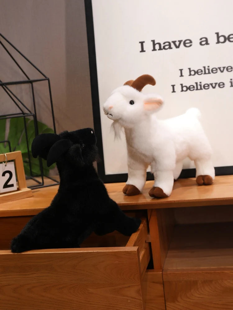 30cm Realistic Goat Plush Toy - Soft Stuffed Animal Goat, Cuddly Farm Animal Gift for Kids, Boys, Girls (Easter/Christmas Gifts)