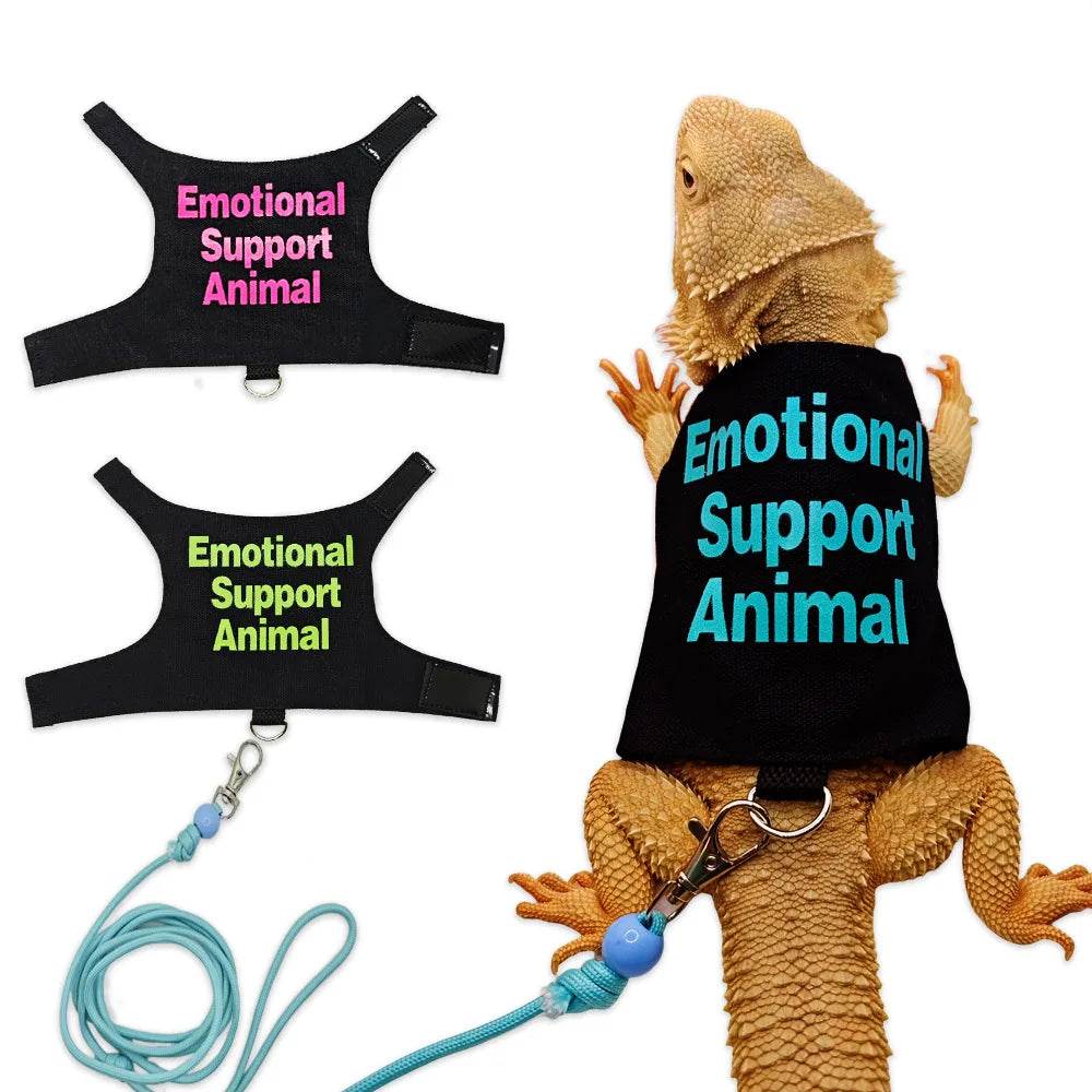 Bearded Dragon Harness And Leash Adjustable Reptile Chest Harness Outdoor Bearded Dragon Lizard Clothes Reptile Accessories