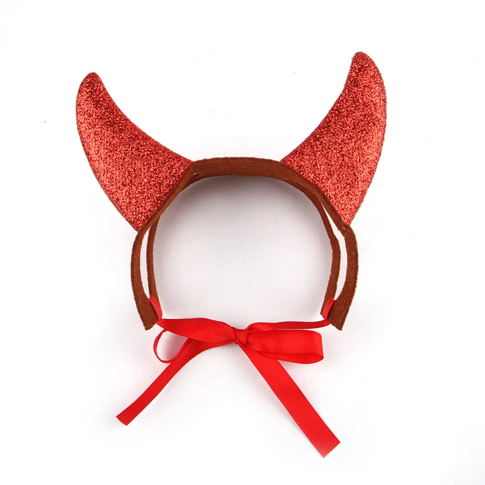 Halloween Dog Headband Pet Costume Cow Horns Funny Decorations Cat Headwear Halloween Pet Accessories Puppy Accessories