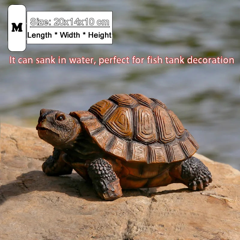 Resin Tortoise Outdoor Garden Pond Fish Tank Bonsai Decorative Turtle Animal Sculpture For Home Garden Decor Ornament