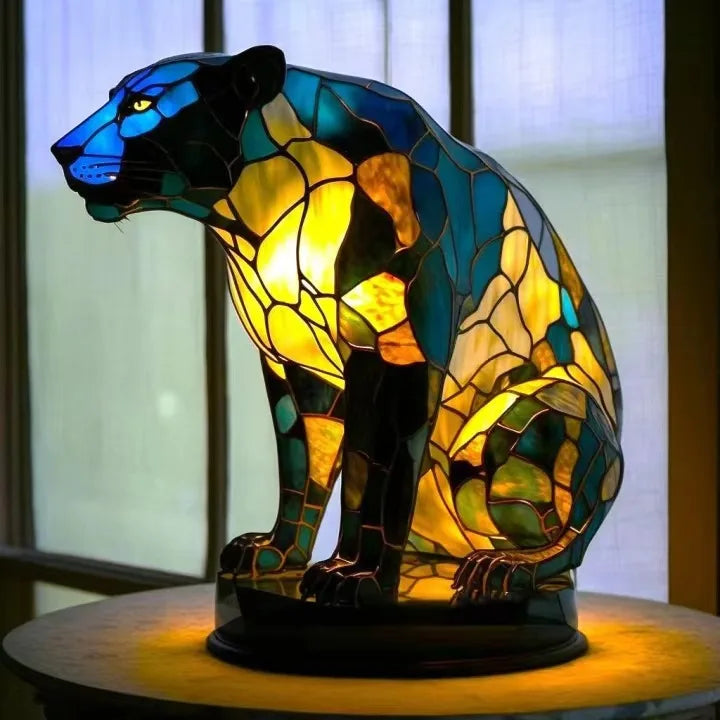 Dog Resin LED Night Light Art Animal Statue Creative Home Desktop Decoration Ornament
