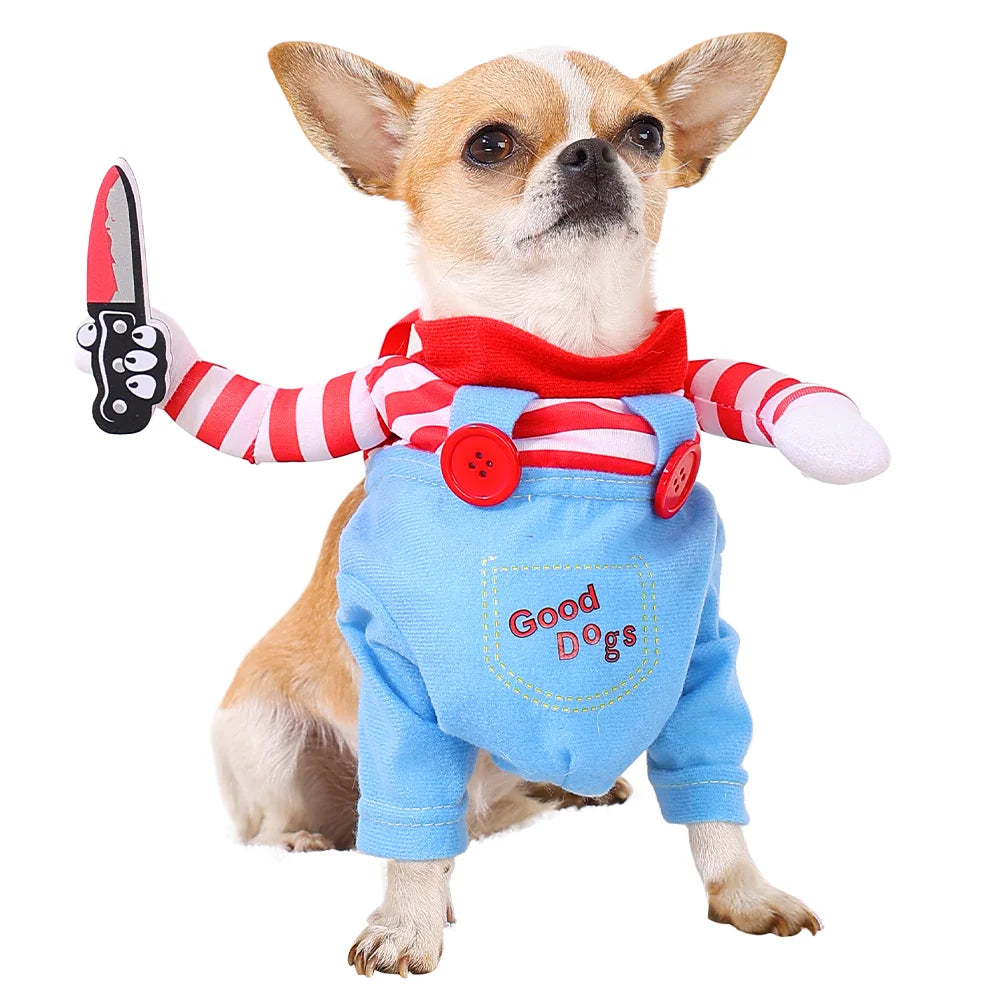 Halloween Funny Dog Clothes for Small Medium Dogs Cats Party Dressed Up Cosplay Pets Costumes  Chihuahua Bulldog Puppy Outfits