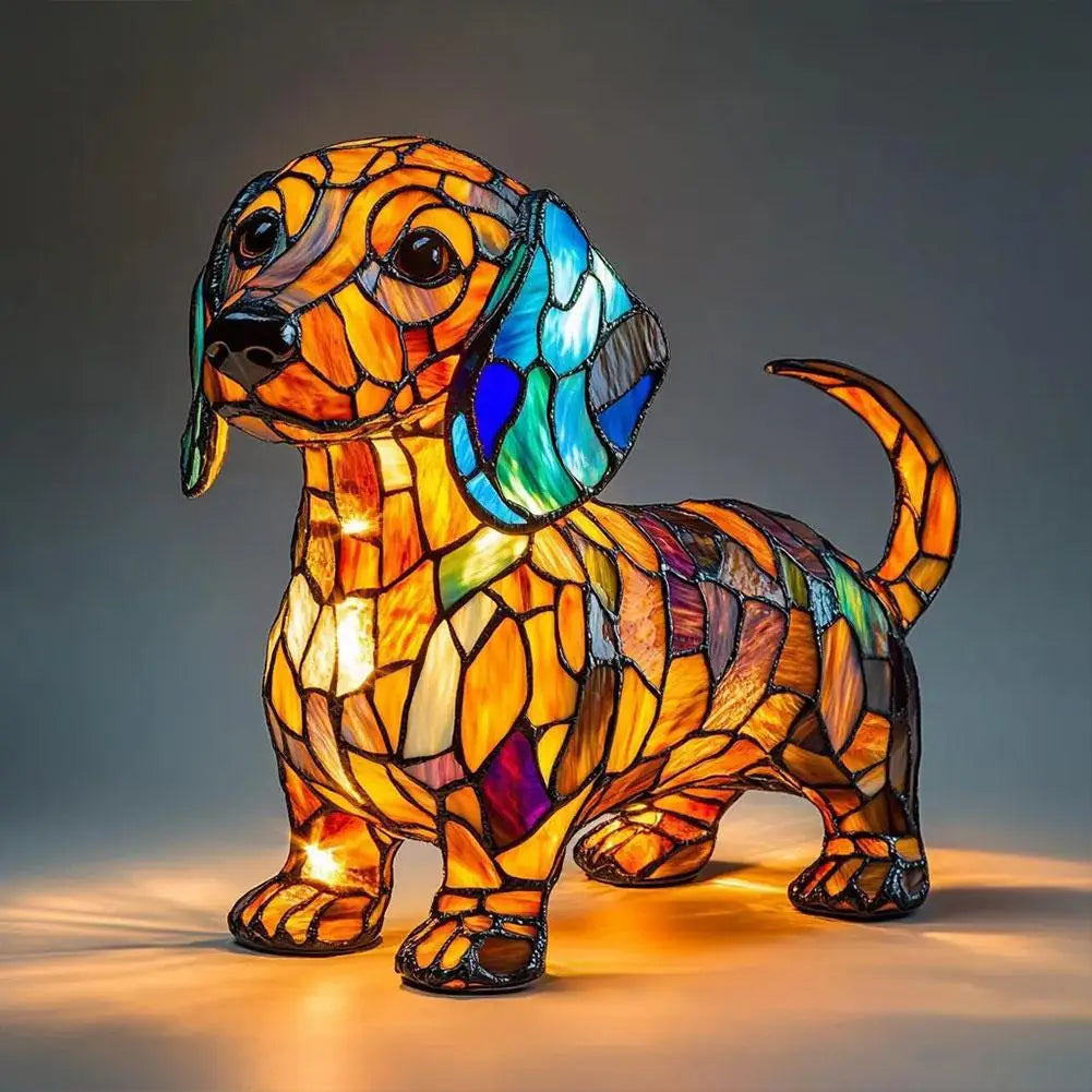 Dog & Cat Glass Lamp
