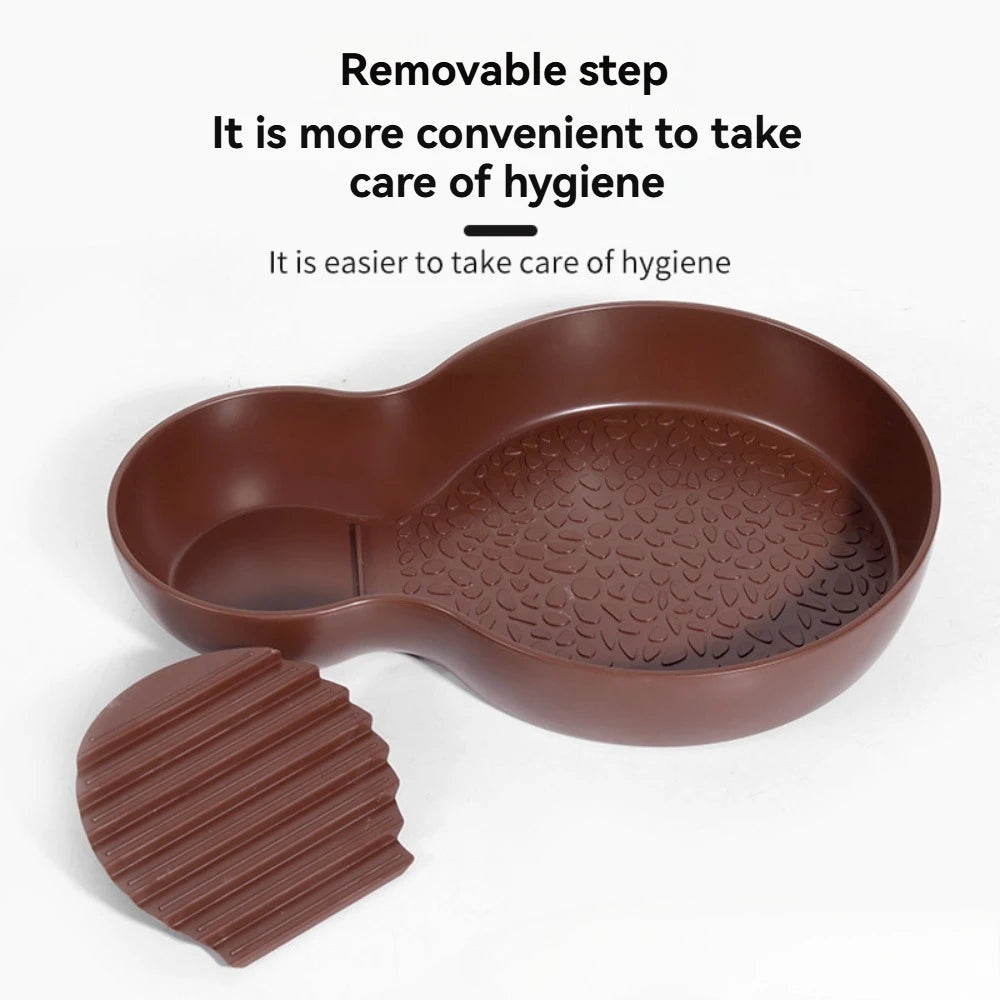 Turtles Bathing Pool Water Bowl with Slip Proof 35x28.50cm Friendly Habitat with Steps for Reptiles Resting and Soaking