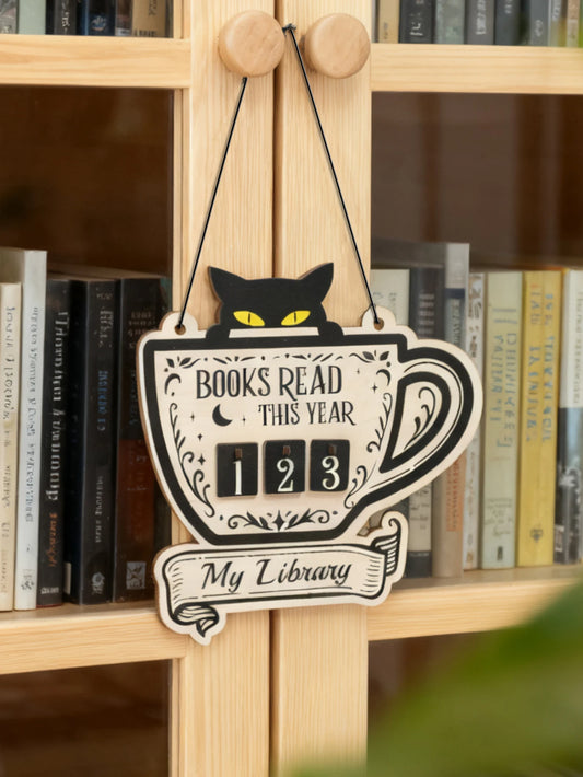 Black Cat Book Tracker Sign