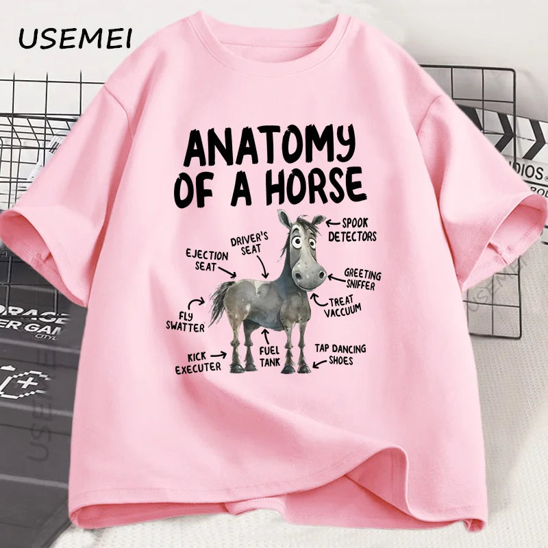 Anatomy of A Horse T Shirt Funny Horse Lover T-shirt Men Women Graphic Streetwear Short Sleeve Tshirt Harajuku Mens Clothing
