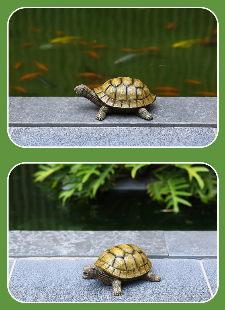 Resin Tortoise Outdoor Garden Pond Fish Tank Bonsai Decorative Turtle Animal Sculpture For Home Garden Decor Ornament