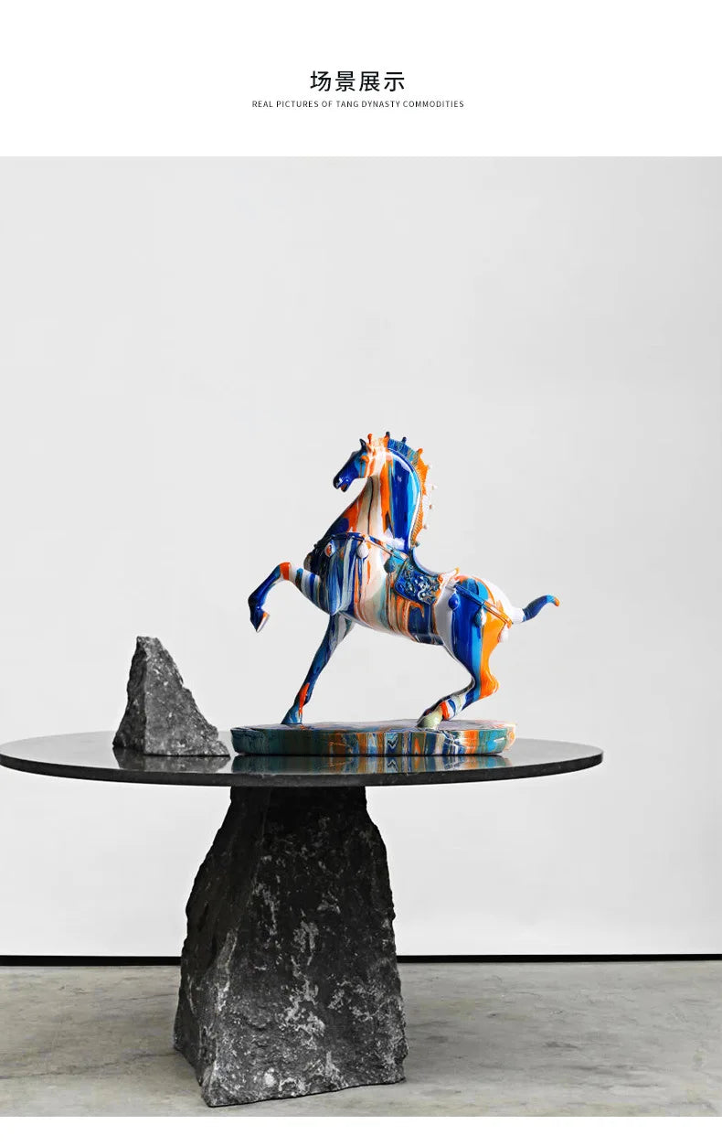 Large Luxury Horse Figurine Modern Creative Home Decor for Living Room TV Cabinet Entryway Elegant Housewarming Gift
