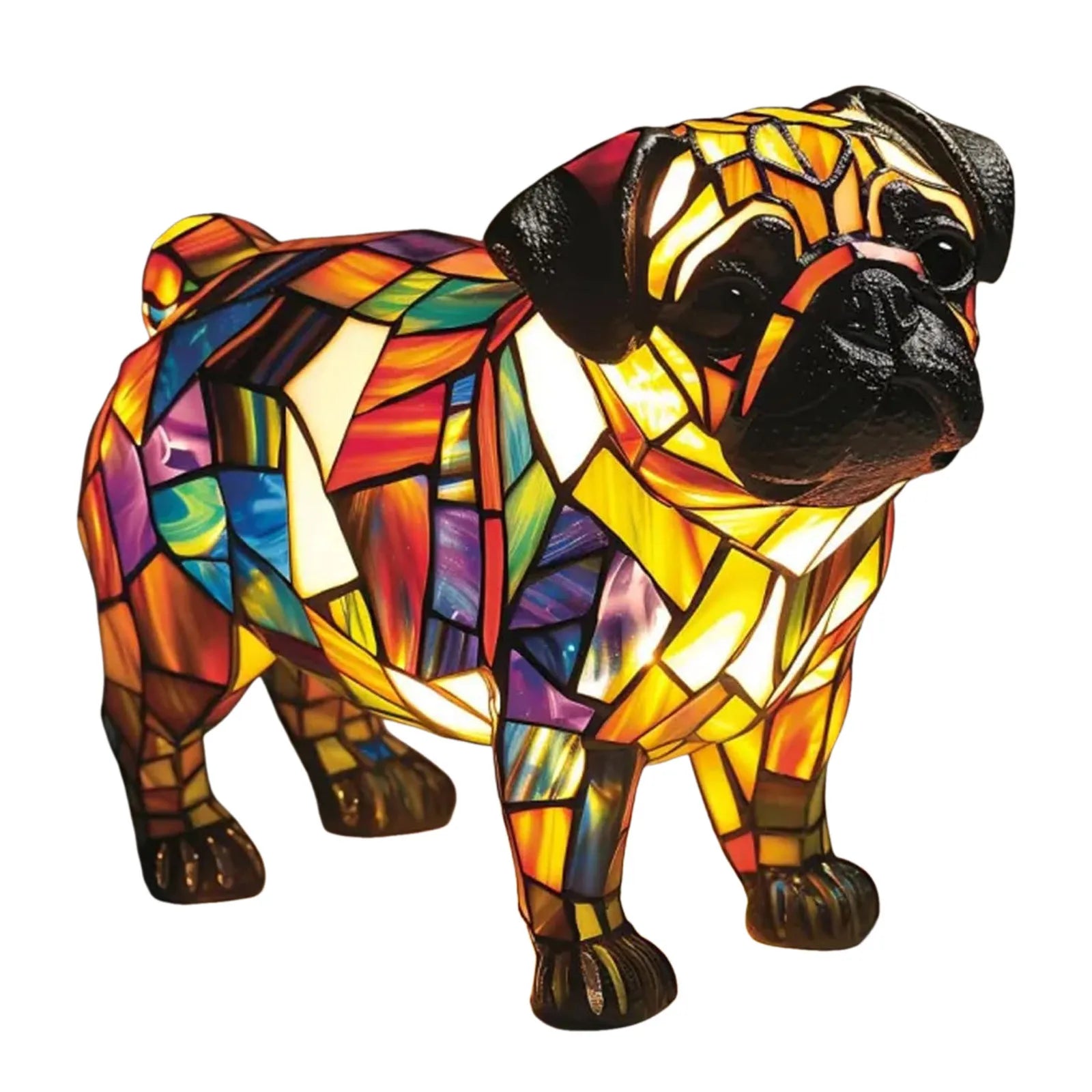 French Bulldog, Pomeranian, Pug, Yorkshire Terrier Glass Lamp