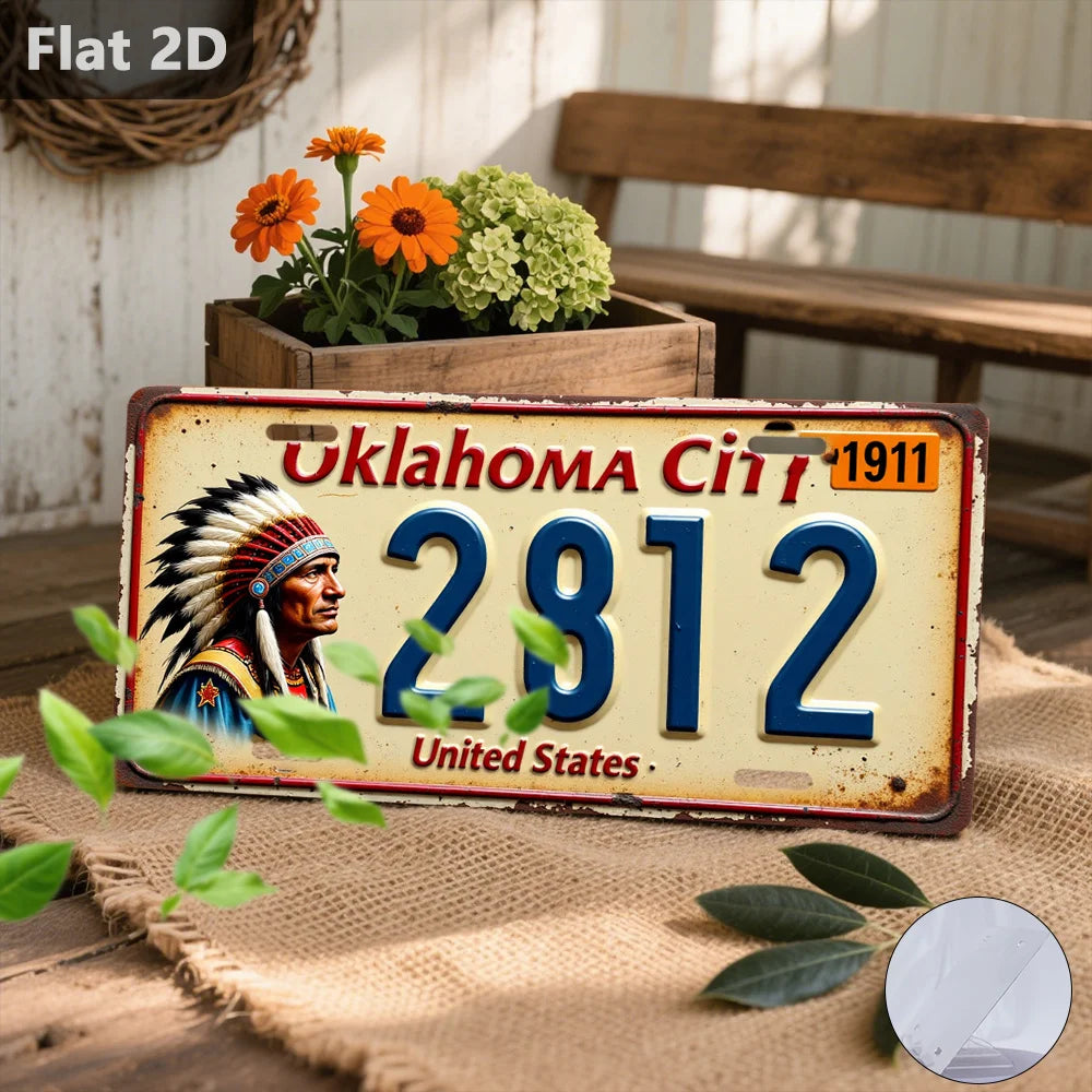 2D Flat,1pc Oklahoma City Band Performance Vintage Metal Sign - Retro Wall Plaque Suitable for Home, Garage, Cafe & Garden