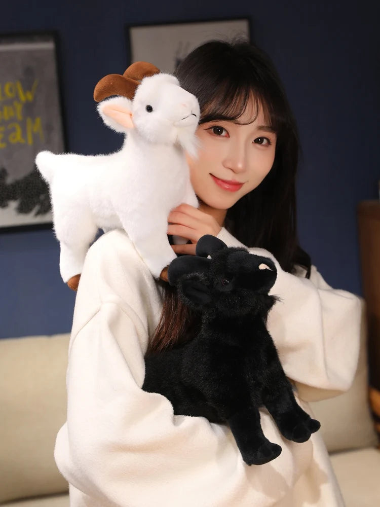 30cm Realistic Goat Plush Toy - Soft Stuffed Animal Goat, Cuddly Farm Animal Gift for Kids, Boys, Girls (Easter/Christmas Gifts)
