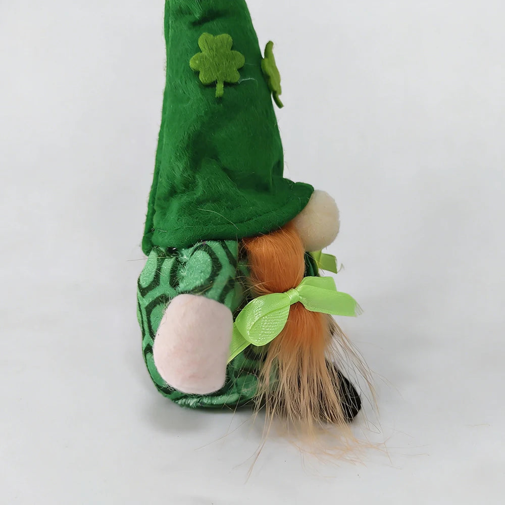 St. Patrick's Day Doll, Irish Lucky Clover Doll, Party Home Desktop Decor Doll,  Gift Doll, Irish Day Green Hat Faceless Doll