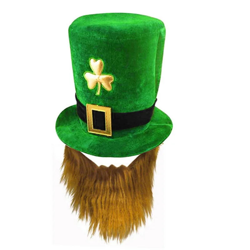 St. Patrick's Day Hat, Festival Party, Digital Print, Irish Green Clover