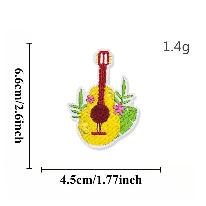 Summer Hot Hawaii Beaches Sun Hula Sea Iron-on Sew Embroidery Badge Patches DIY T-shirt Hat Backpack Clothing Appliques Sticker