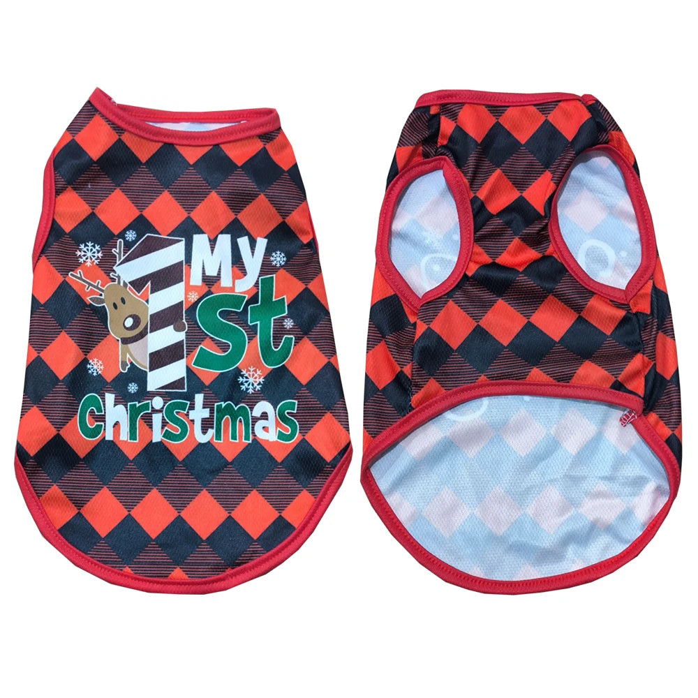 Christmas Pet Dog Cosplay Costume For Small Medium Dogs Cats Santa Claus Puppy Vest Coat Chihuahua Outfits Yorkshire Clothing
