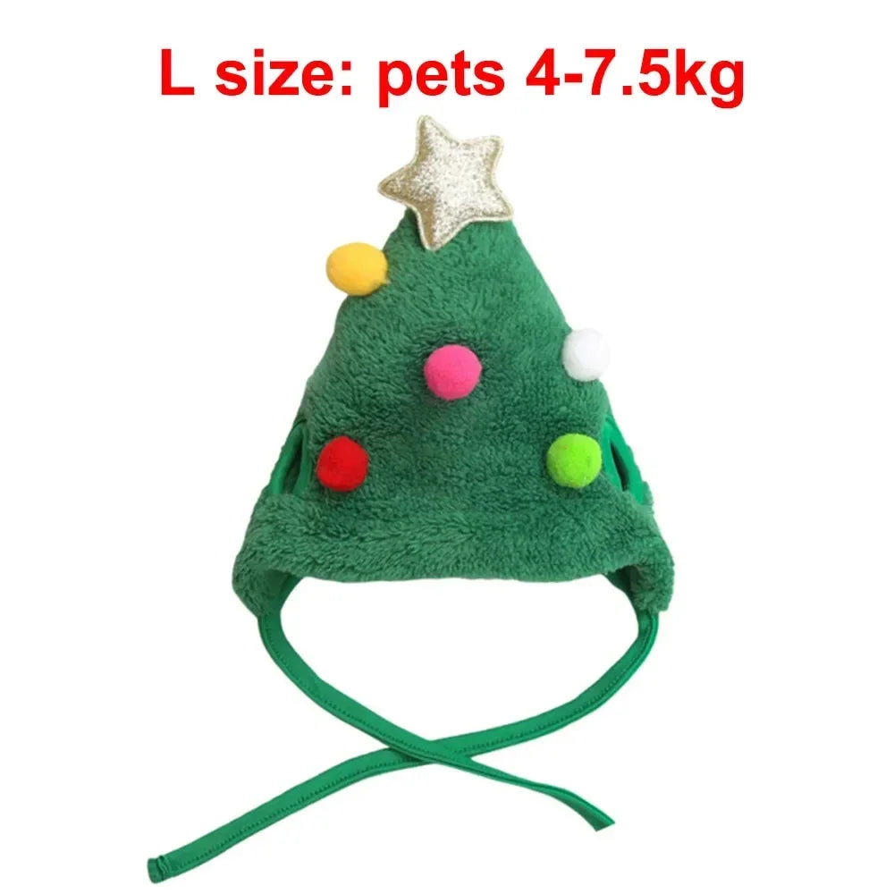 Funny Dog Christmas Hat Pets Santa Bibs New Year Party Cosplay Costume Puppy Cap Cute Cats Bandana Clothes Accessories Gift