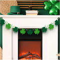 St.Patrick's Day Shamrock Garland, Green Shamrock Banner, Rustic Farmhouse Decor for Indoor Fireplace Mantle Hanging Decorations