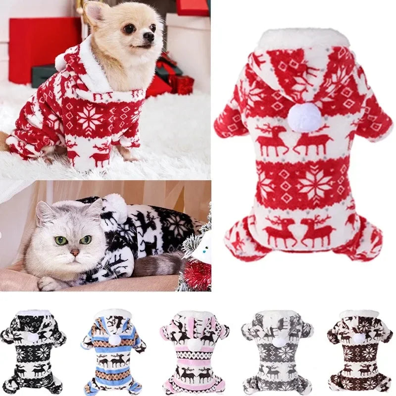 Dog Christmas holiday clothes super soft coral fleece pet clothes warm cotton coatsoft coral fleece clothes for autumn winter