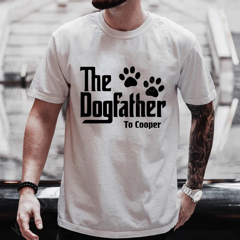 The Dog Father Funny Design T-shirts for Men Dad Dad Fathers Day Tshirts Short Sleeve Clothes Dog Pet Lover Shirts Papa Tops