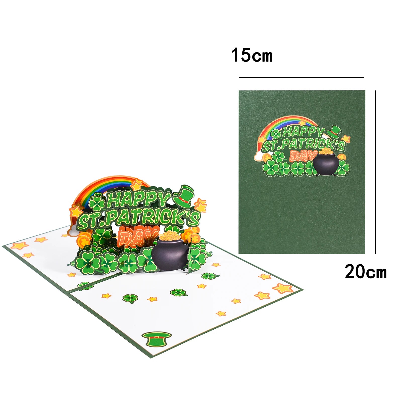 Happy St Patrick's Day Pop Up Card 3D Greeting Cards Festival Gift Clover