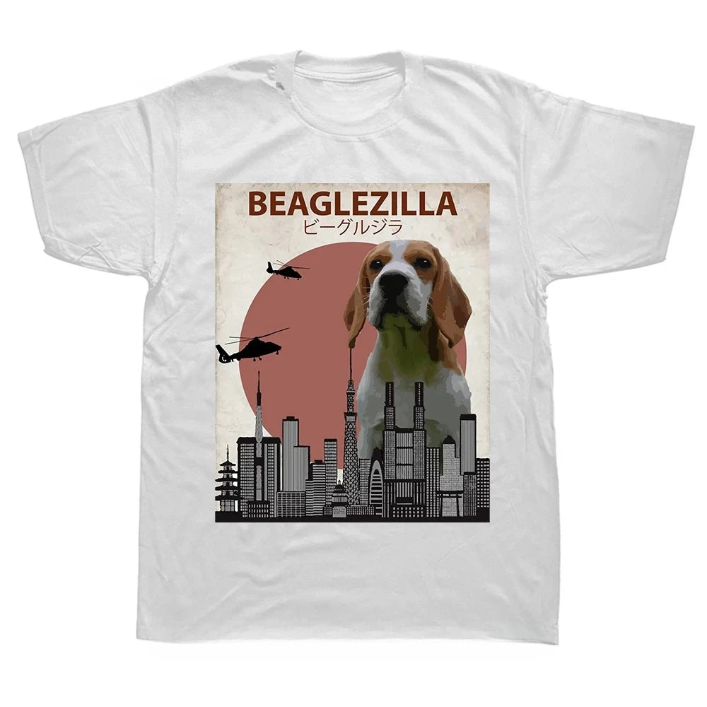 Funny Dog Vintage Best Beagle Dad Ever Fathers Day Puppy Dog Dad T Shirt Graphic Streetwear Short Sleeve Birthday T-shirt Y2K