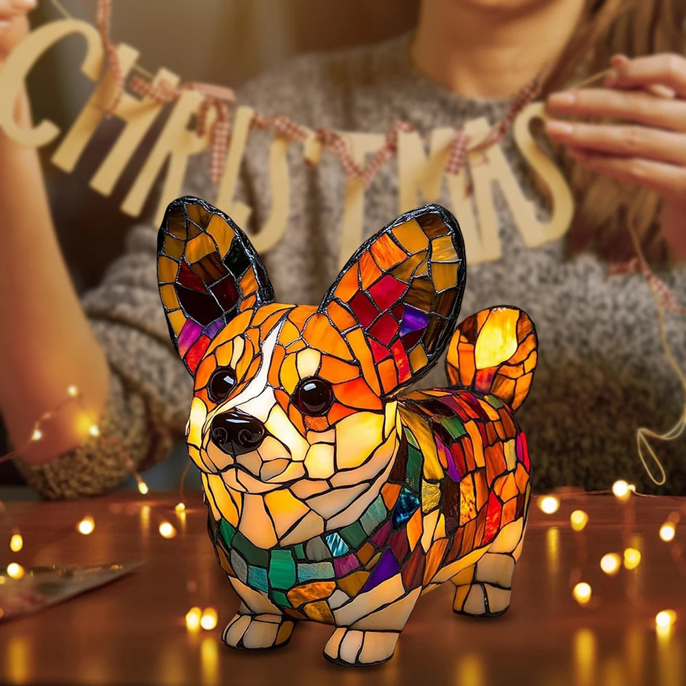 Dog Glass Lamp