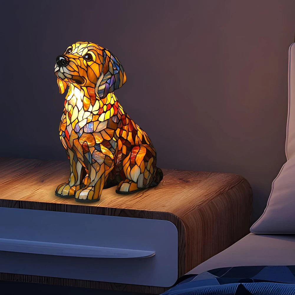 Dog Glass Lamp