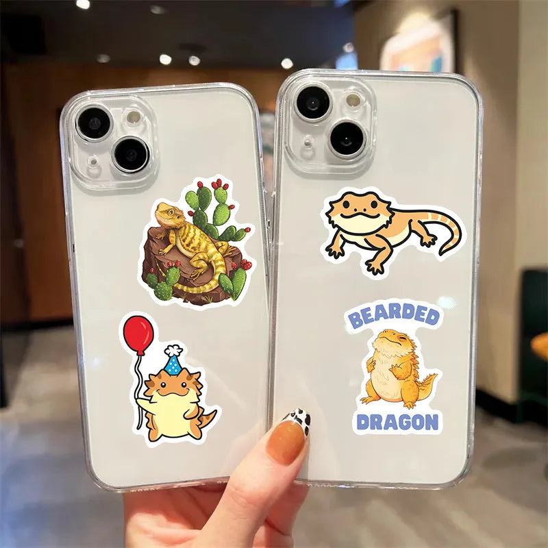 50Pcs  Bearded Dragon Stickers DIY Stickers Scrapbooking Phone Luggage Skateboard Waterproof Decals