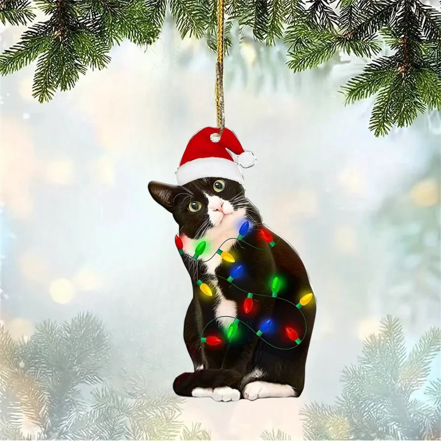 Black Cat Christmas Ornament