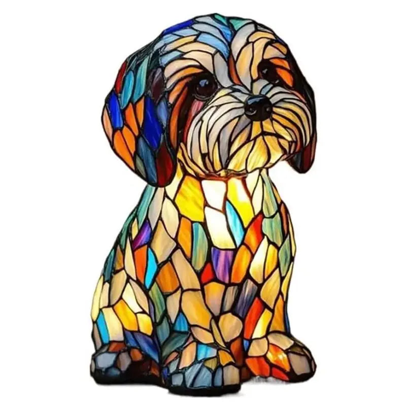 Shih Tzu Glass  Lamp