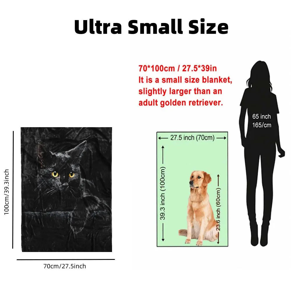 Black Cat Printed Throw Blanket