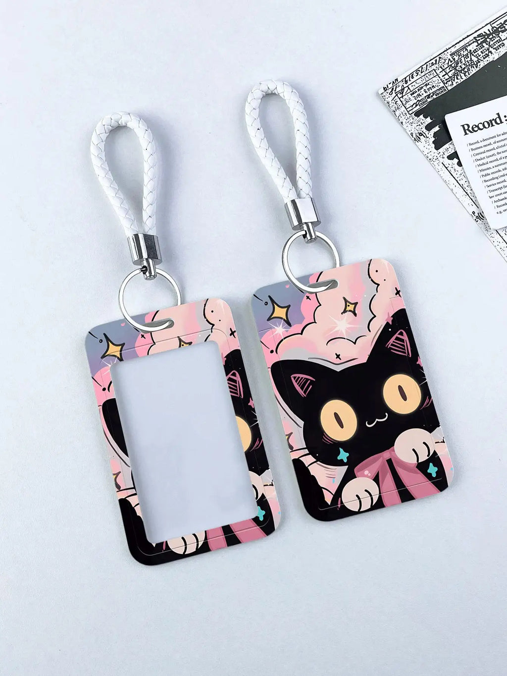 Cute Black Cat Bank Business Work Card Holder