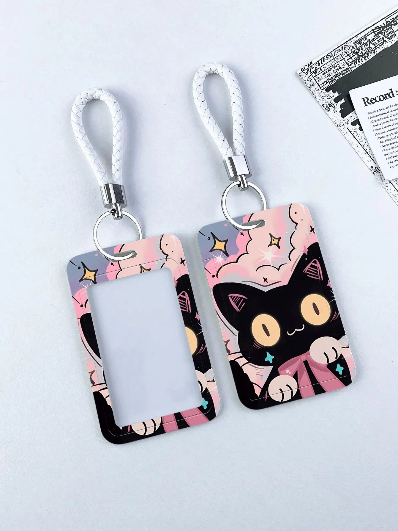 Cute Black Cat Bank Business Work Card Holder