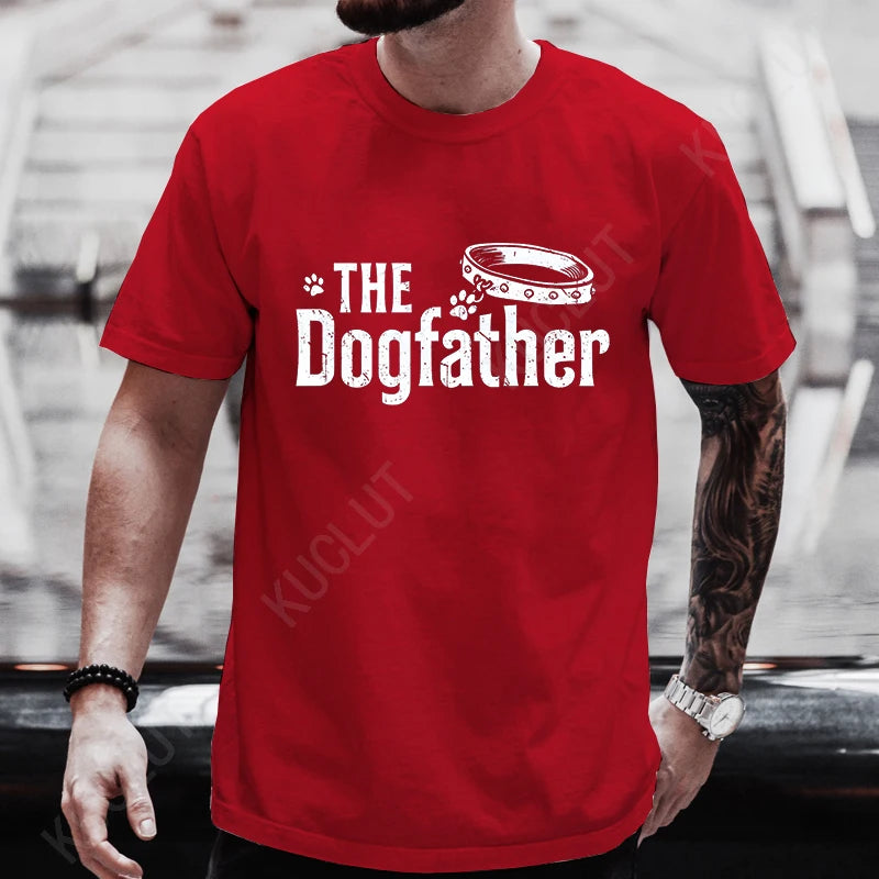 The Dog Father Funny Design T-shirts for Men Dad Dad Fathers Day Tshirts Short Sleeve Clothes Dog Pet Lover Shirts Papa Tops