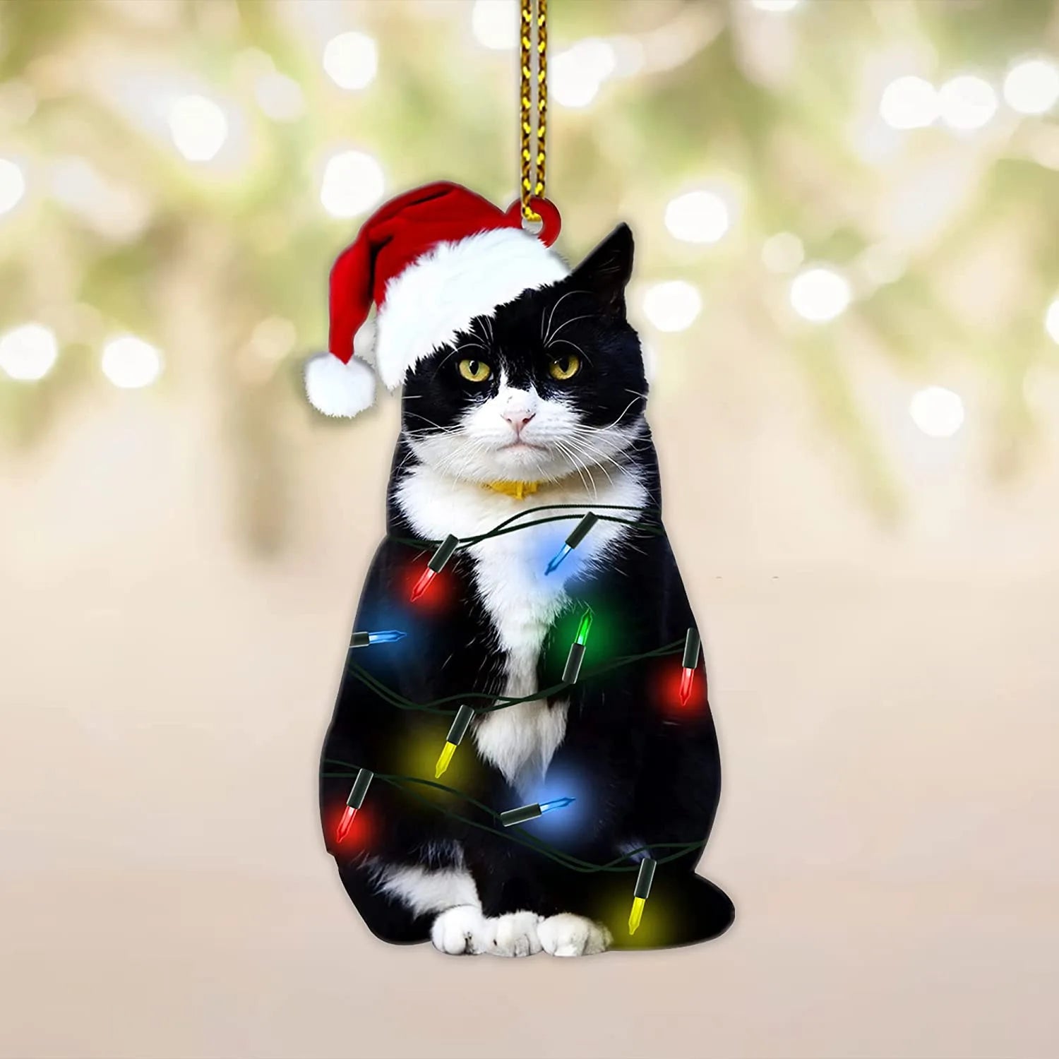 Black Cat Christmas Ornament