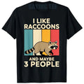 I Like Raccoons and Maybe 3 People Y2k Design for Men Women Racoon Lover T-Shirt Cute Animal Print Zookeepers Novelty Tees Gifts