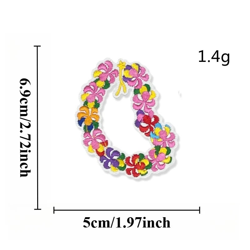 Summer Hot Hawaii Beaches Sun Hula Sea Iron-on Sew Embroidery Badge Patches DIY T-shirt Hat Backpack Clothing Appliques Sticker